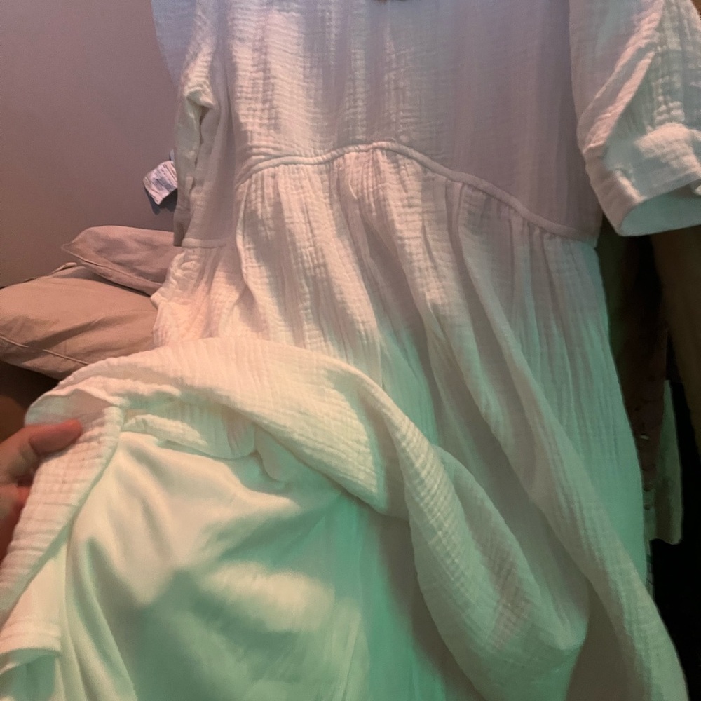 Altard State White Gauze Dress SZ Medium - Picture 7 of 8